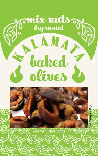 A package of Kalamata Baked Olives - Snack Mix